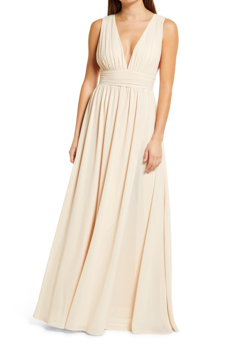 Heavenly Hues A-Line Gown, Main, color, CREAM