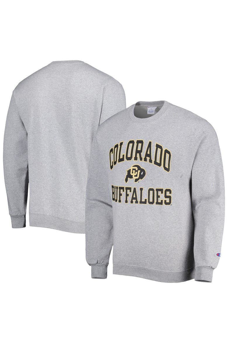 Men's Champion Heather Gray Colorado Buffaloes High Motor Pullover Sweatshirt, Main, color, Heather Gray