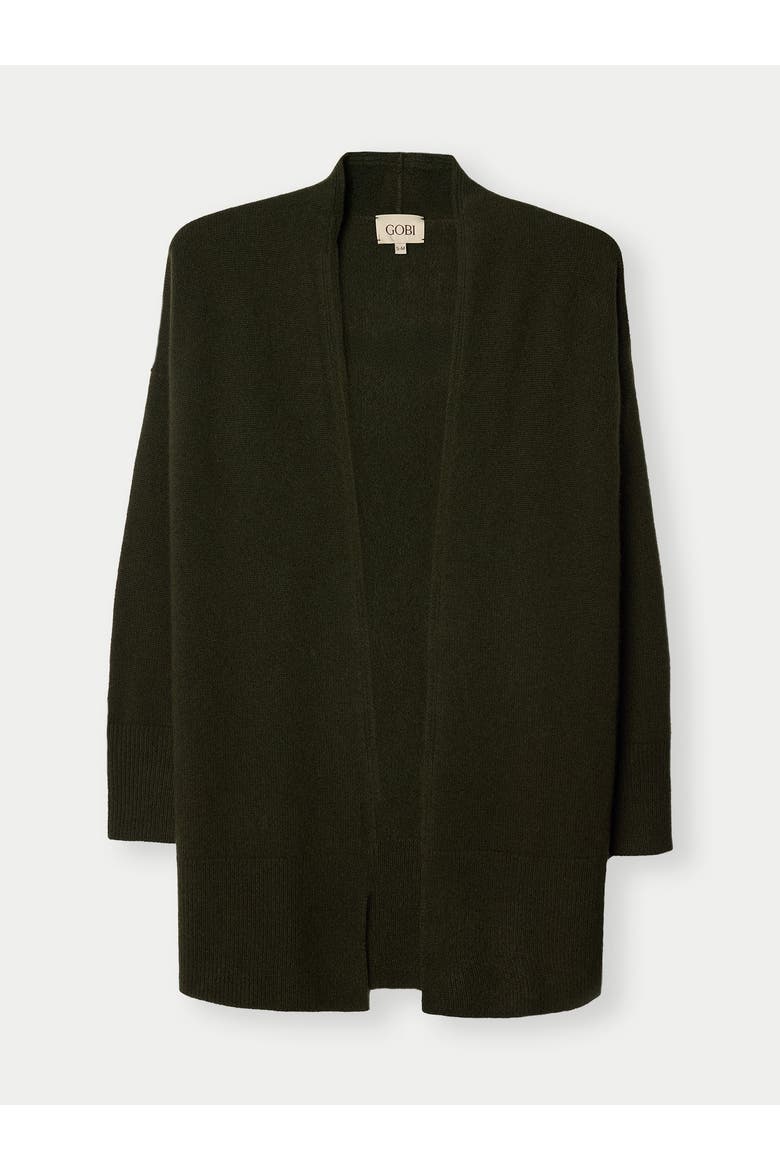 Luxurious Open-Front Cardigan, Main, color, capulet olive