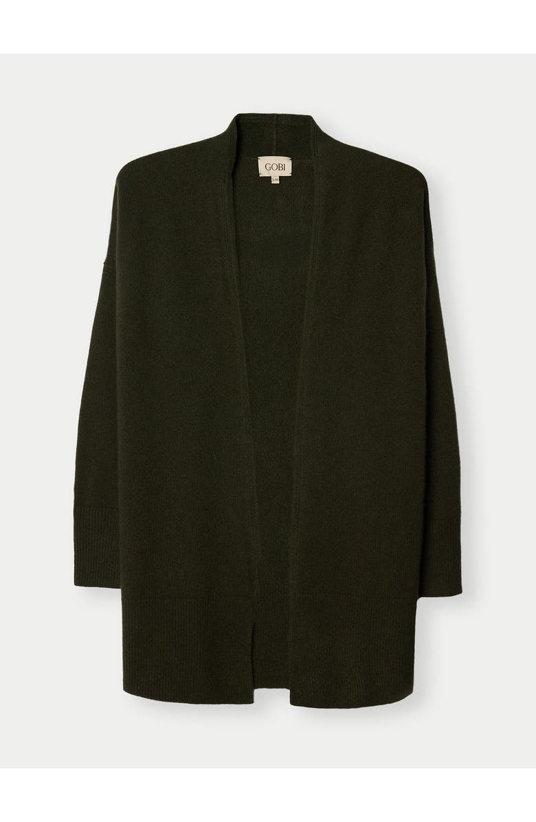 Gobi Cashmere Luxurious Open-Front Cardigan, Main, color, Capulet Olive