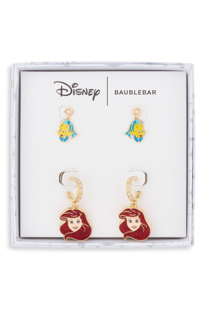 Disney Ariel & Flounder Set of 2 Earrings, Main, color, MULTI