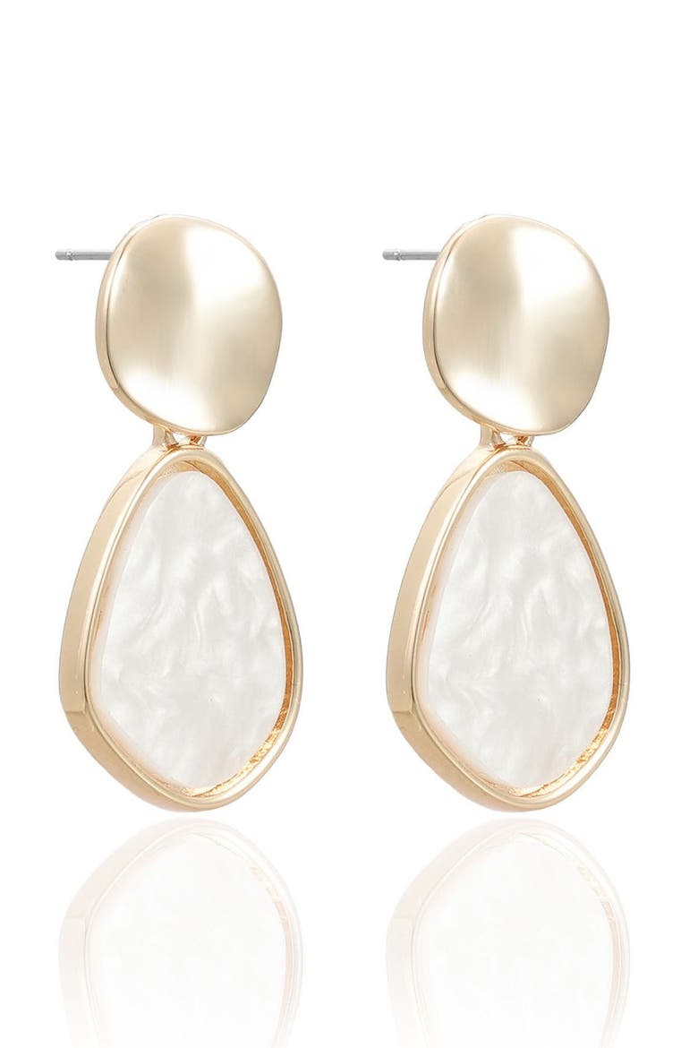 Pearl Secret Mother-of-Pearl Drop Earrings, Alternate, color, WHITE/ GOLD