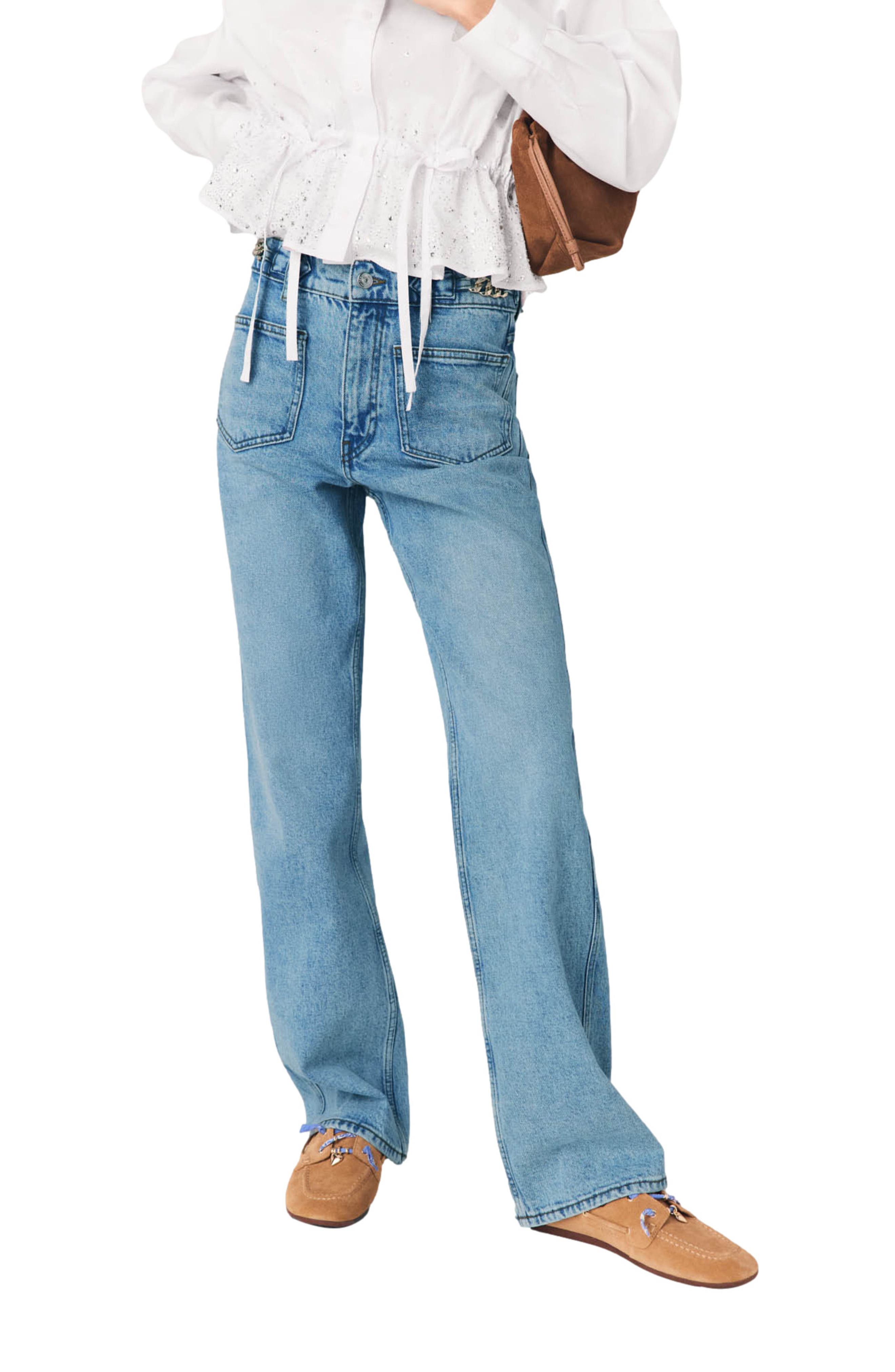 Straight jeans with chains