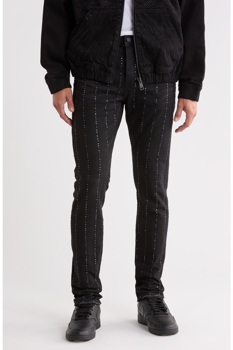 Pinstripe Hotfix Skinny Jeans, Main, color, SKINNY PINSTRIPE HOTFIX
