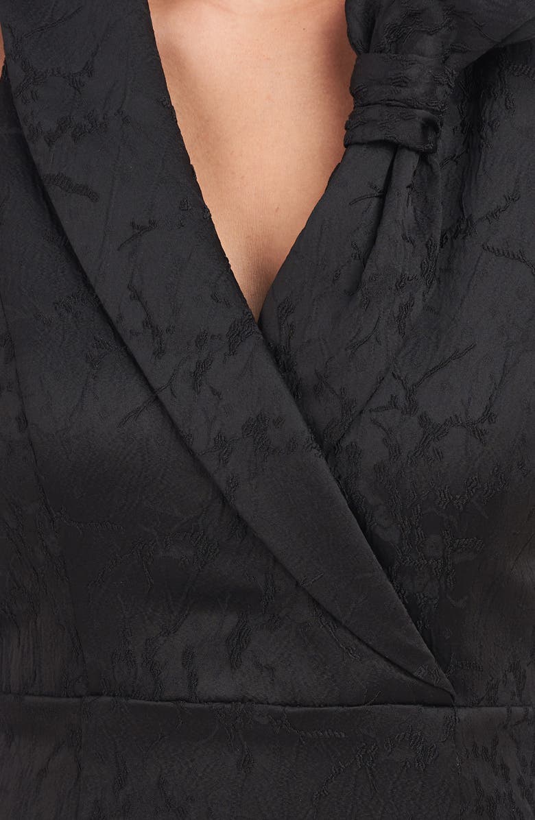 JS Collections Jasmine Jacquard Sleeveless Tuxedo Gown, Alternate, color, 