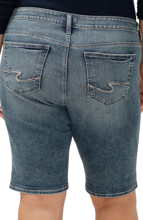 SILVER JEANS CO. SILVER JEANS CO. ELYSE CURVY MID RISE DENIM BERMUDA SHORTS 