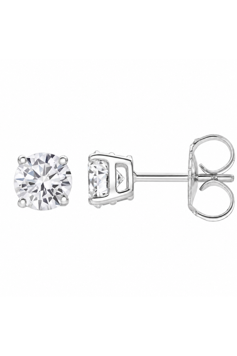 Valeria 14K Gold 0.60 Ct TW F VVS2 Lab Grown Round Diamond Stud Earrings, Alternate, color, 14K White Gold