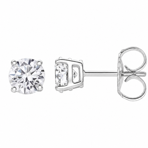 Valeria 14K Gold 2 Ct TW E-F VS1 Lab Grown Round Diamond IGI Certified Stud Earrings