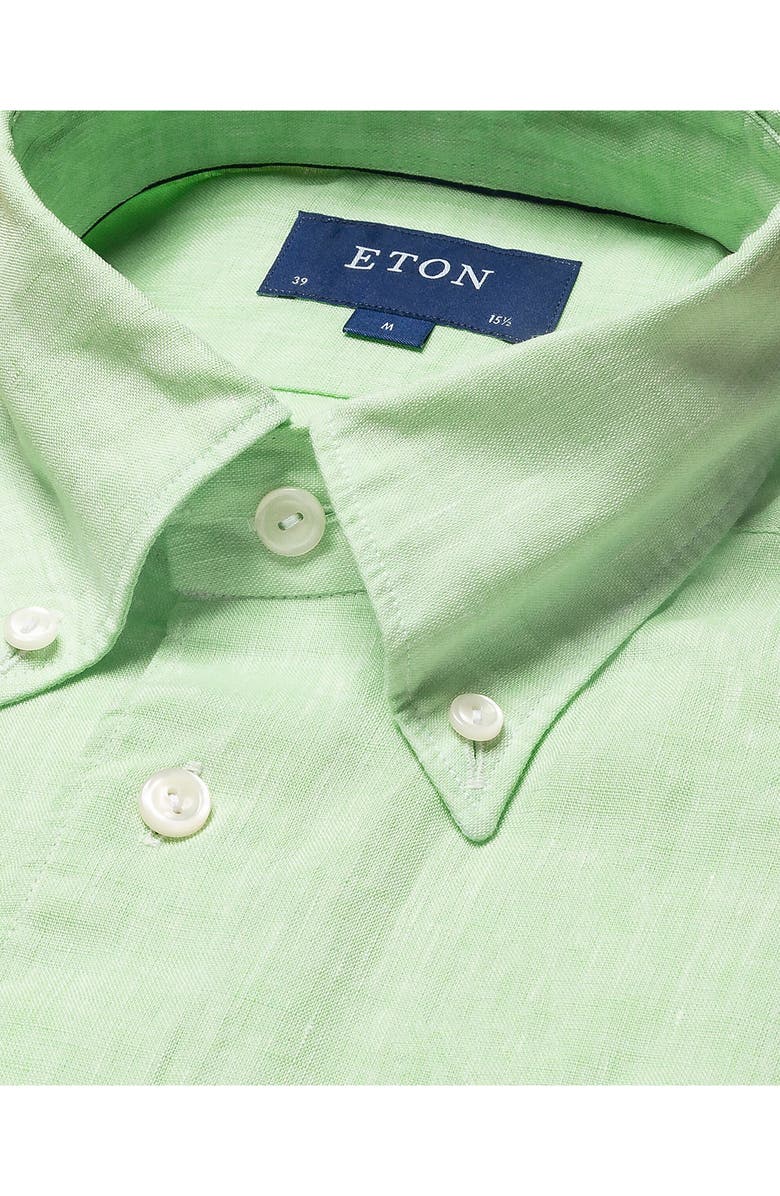 Eton Contemporary Fit Linen Dress Shirt, Alternate, color, 
