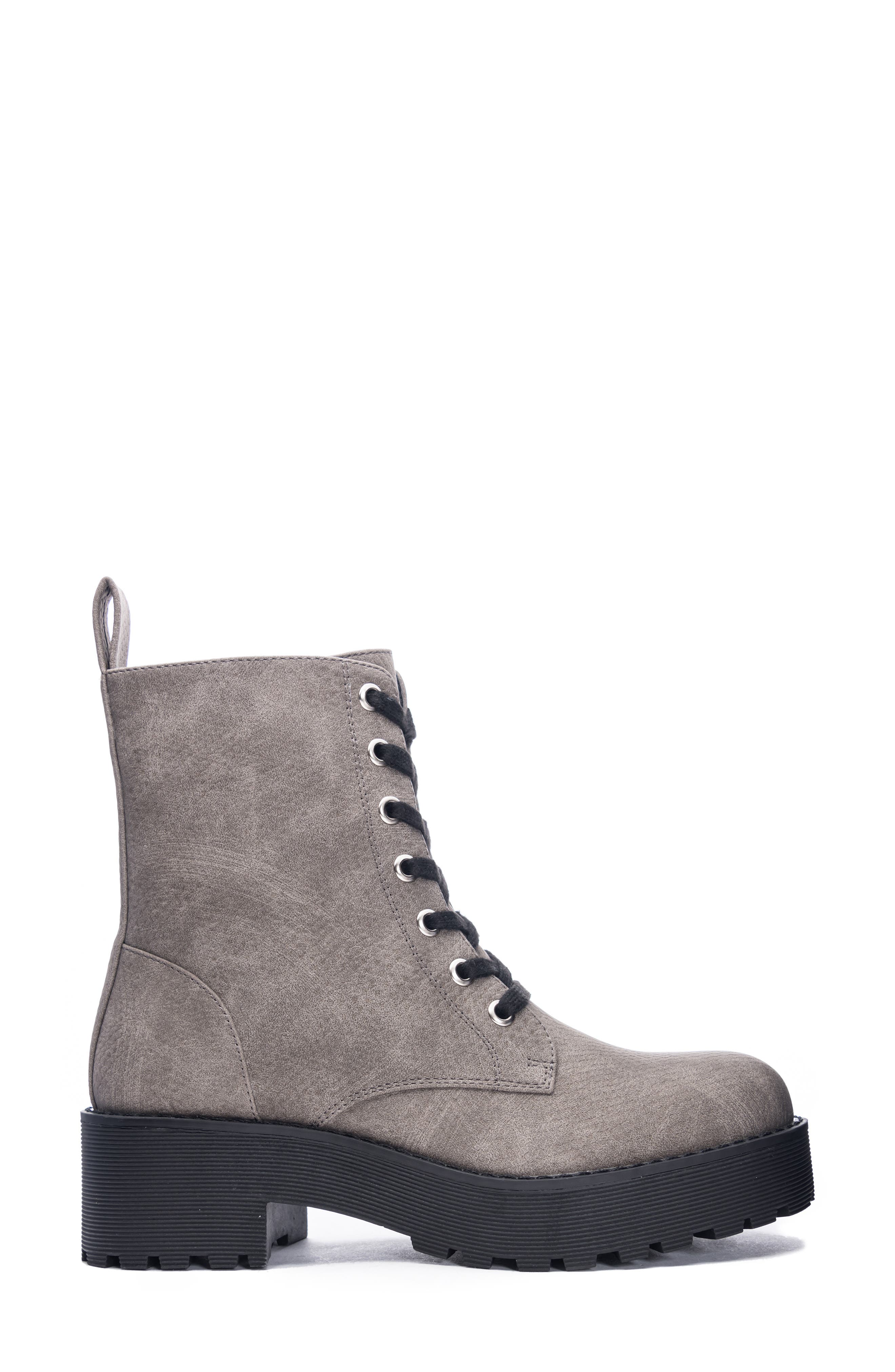 Mazzy Lace-Up Boot, Alternate, color, GREY FAUX LEATHER