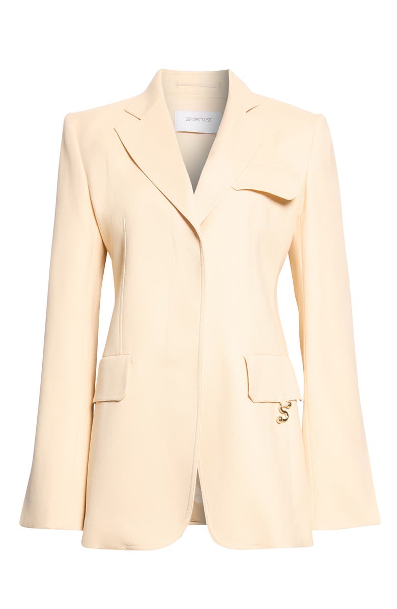 SPORTMAX Gabardine Blazer, Main, color, Vanilla
