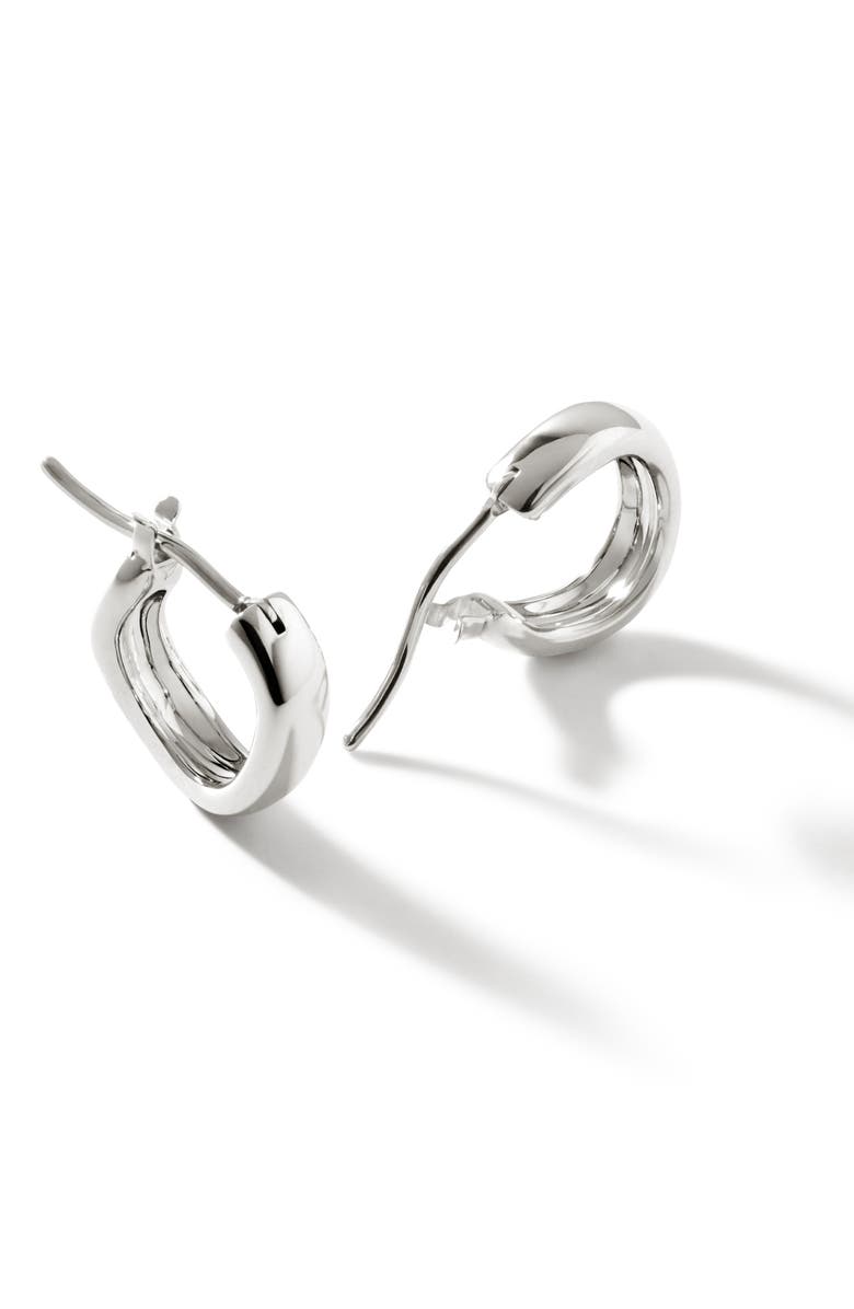 John Hardy Surf Huggie Earrings, Sterling Silver, 12mm, Alternate, color, Silver