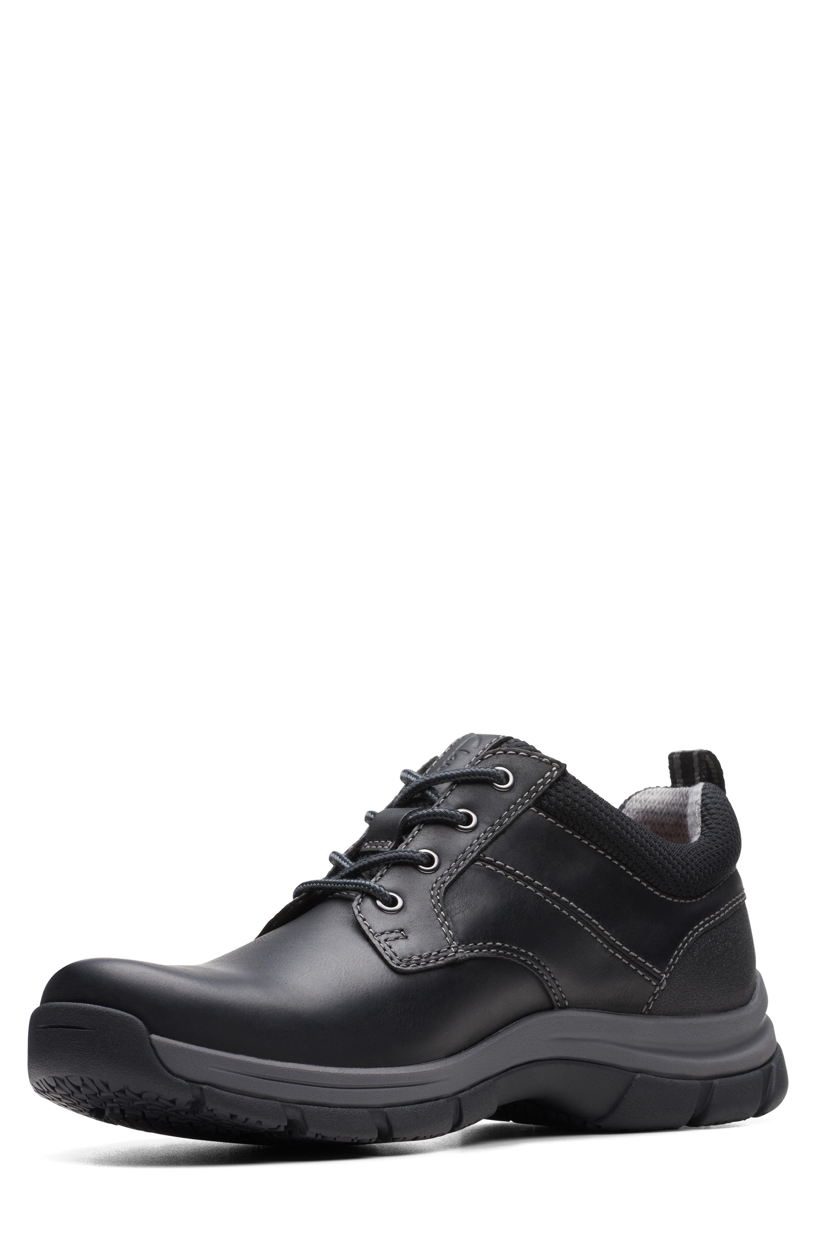 Clarks<sup>®</sup> Walpath Waterproof Low Boot, Alternate, color, Black Leather