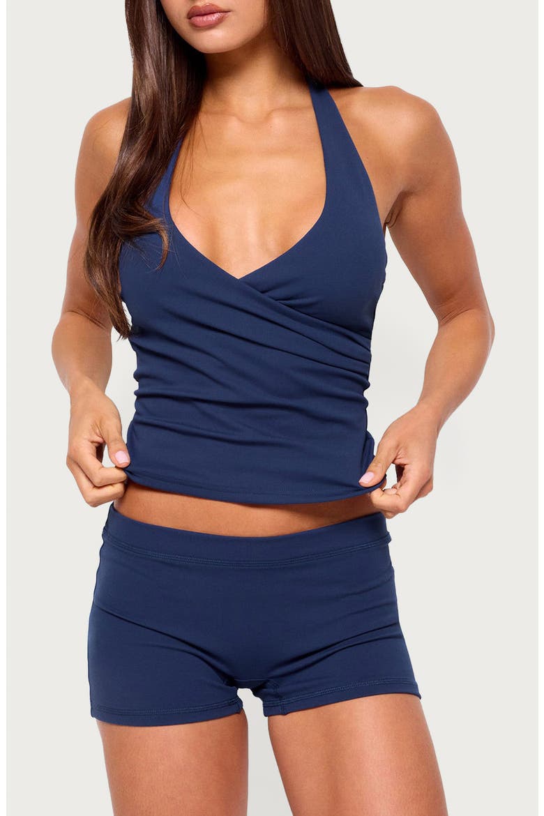 Alaya Wrap Halter Top, Main, color, NAVY