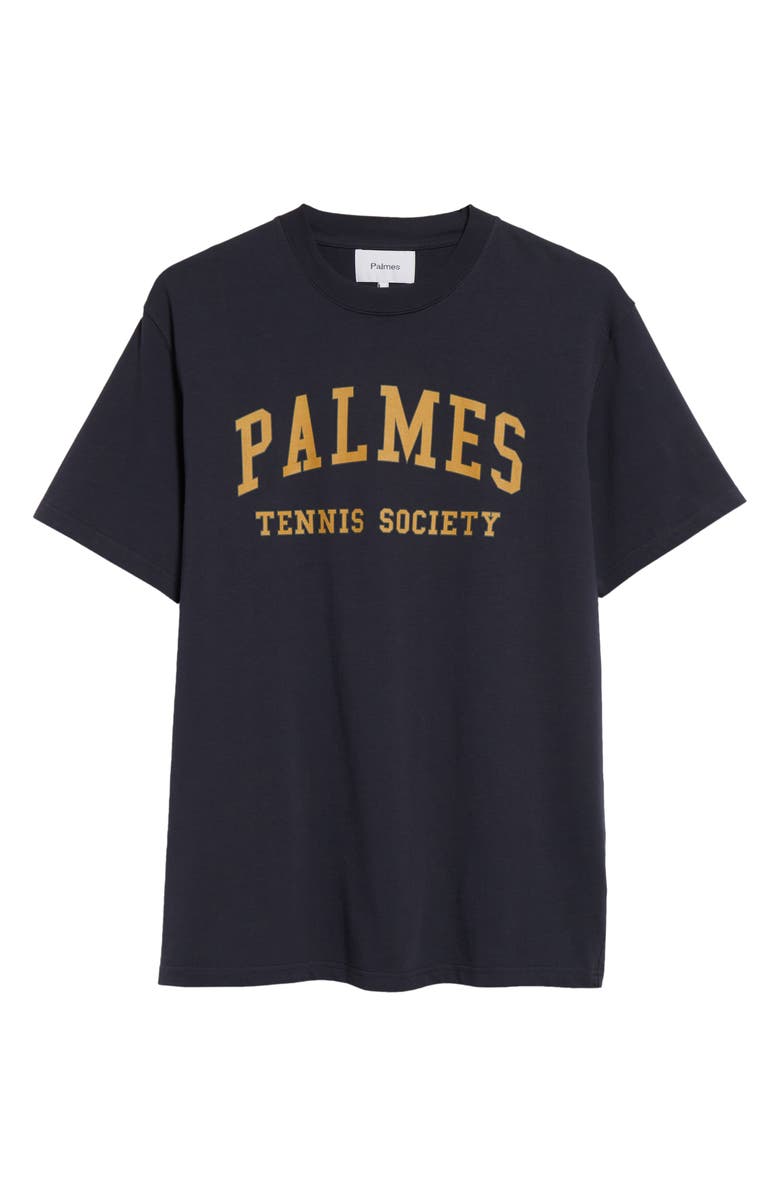 PALMES Ivan Cotton Logo Graphic T-Shirt, Alternate, color, Navy-Yellow