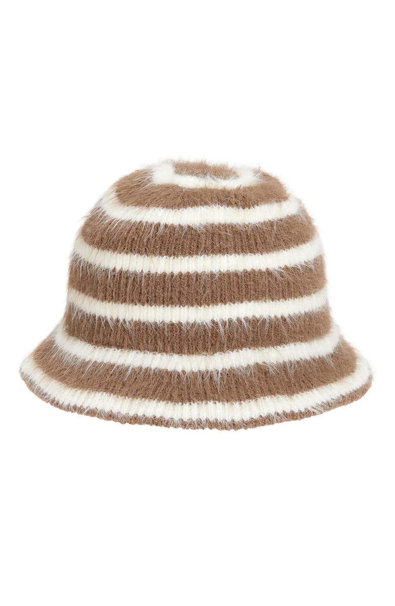 Tasha Mixed Stripe Bucket Hat, Main, color, Neutral Combo