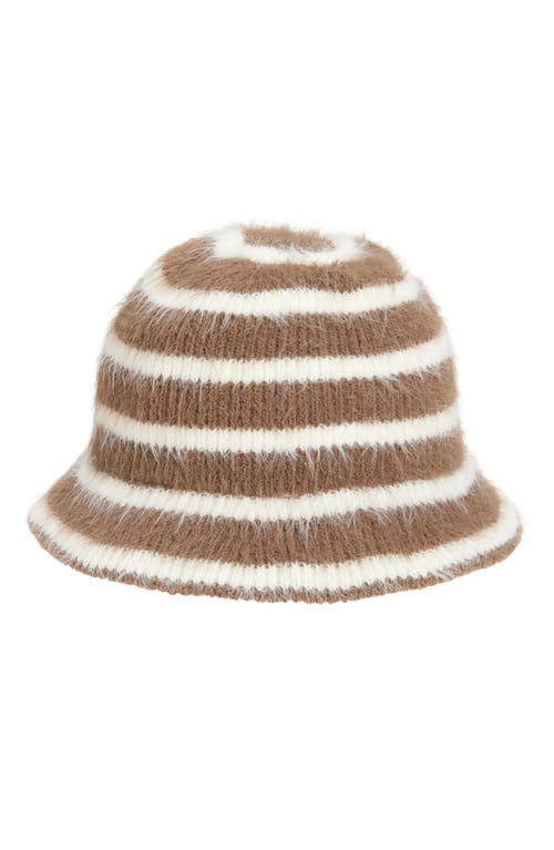 Tasha Mixed Stripe Bucket Hat In Brown