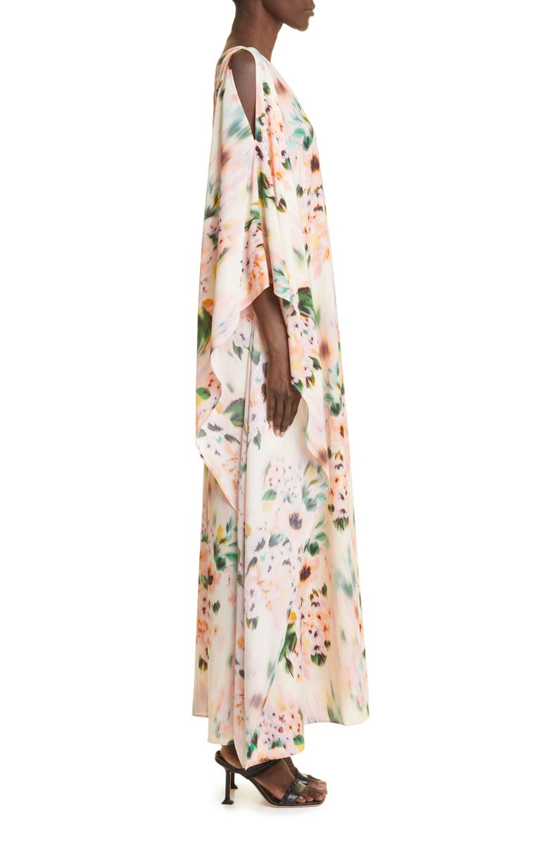 St. John Evening Blurred Floral Print Silk Blend Caftan, Alternate, color, 