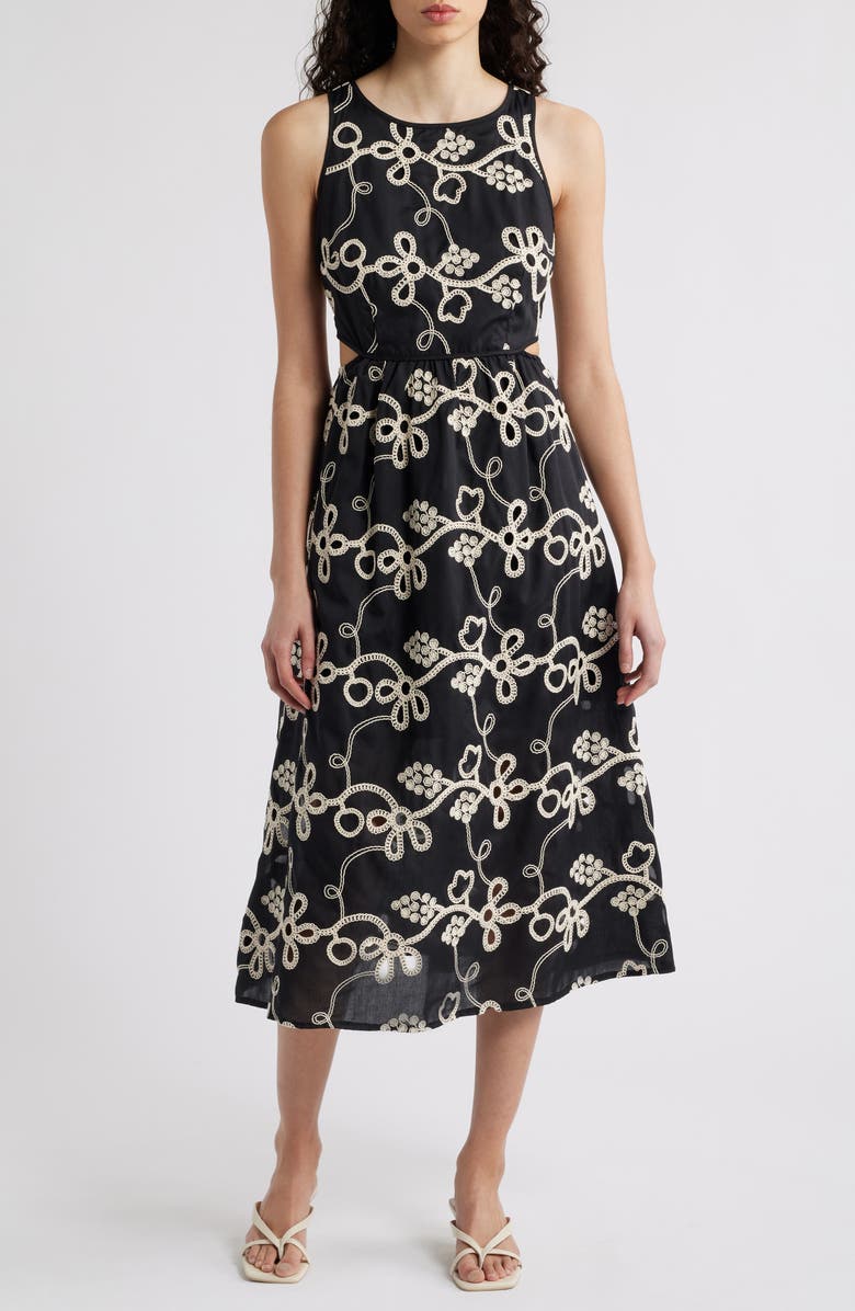 Sam Edelman Rope Embroidery Sleeveless Dress, Main, color, 