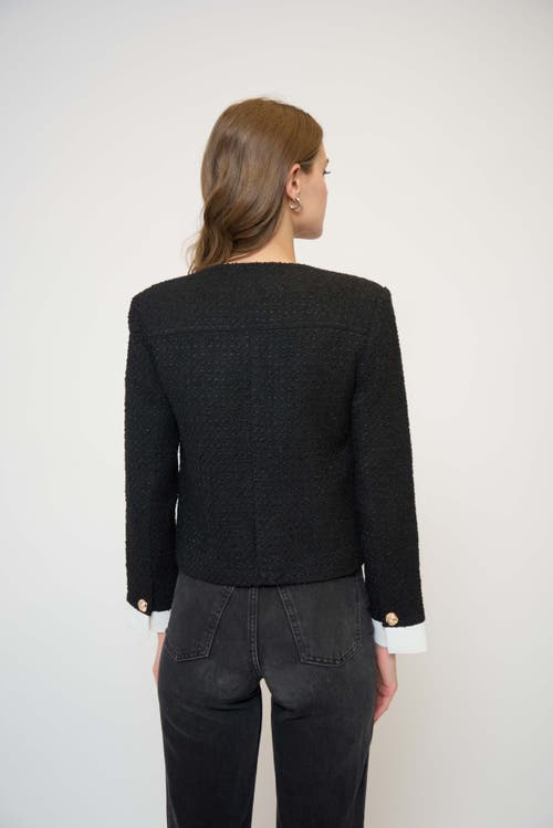Central Park West Daphne Cuff Detail Jacket In Black