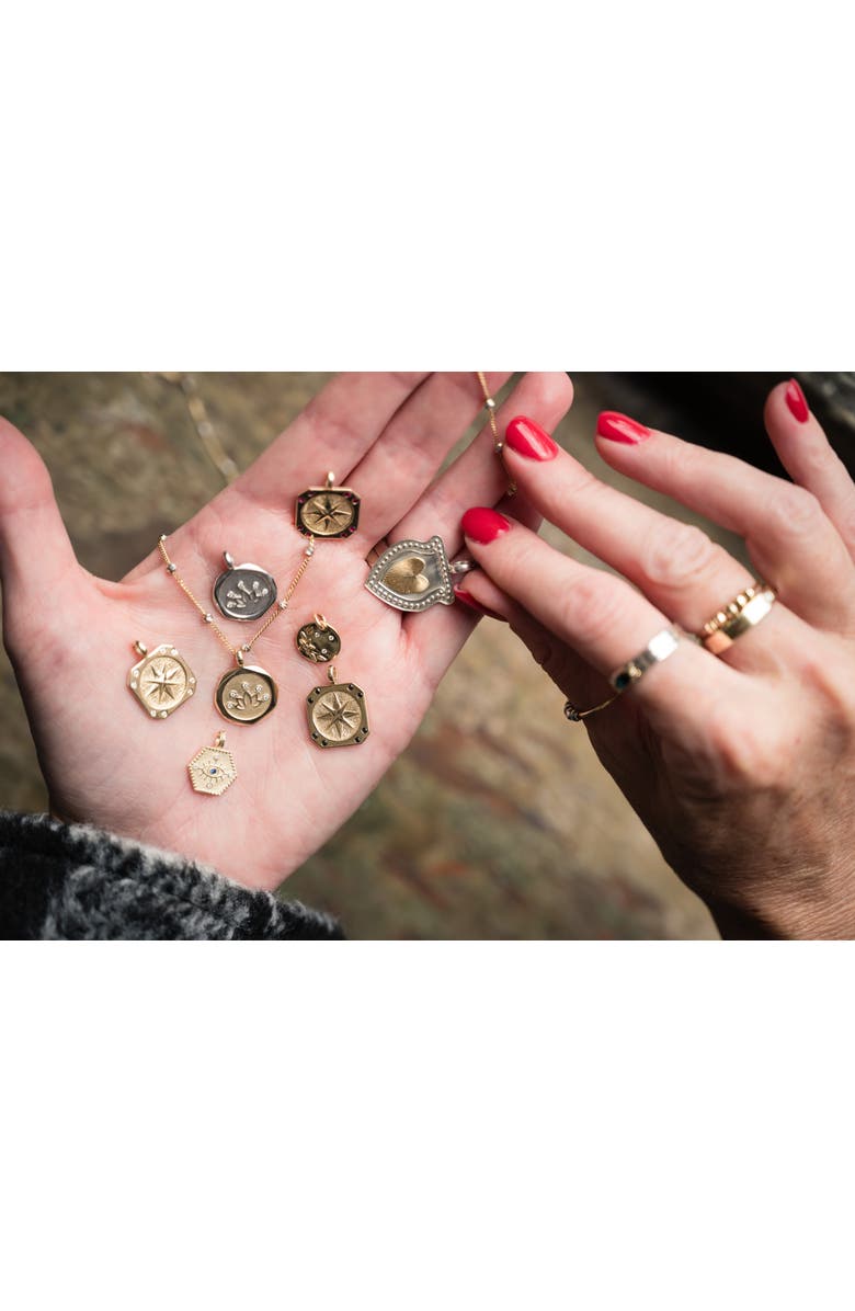 ELLIOT YOUNG TWO TONE 14K GOLD & STERLING SILVER HEART SHIELD Y NECKLACE, Alternate, color, Silver/Gold