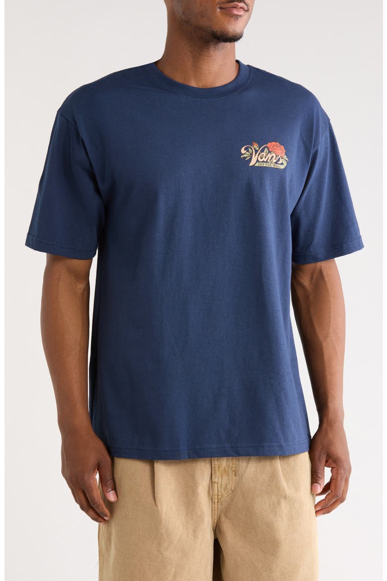 Old Skool Bloom Cotton Graphic T-Shirt, Main, color, DRESS BLUES