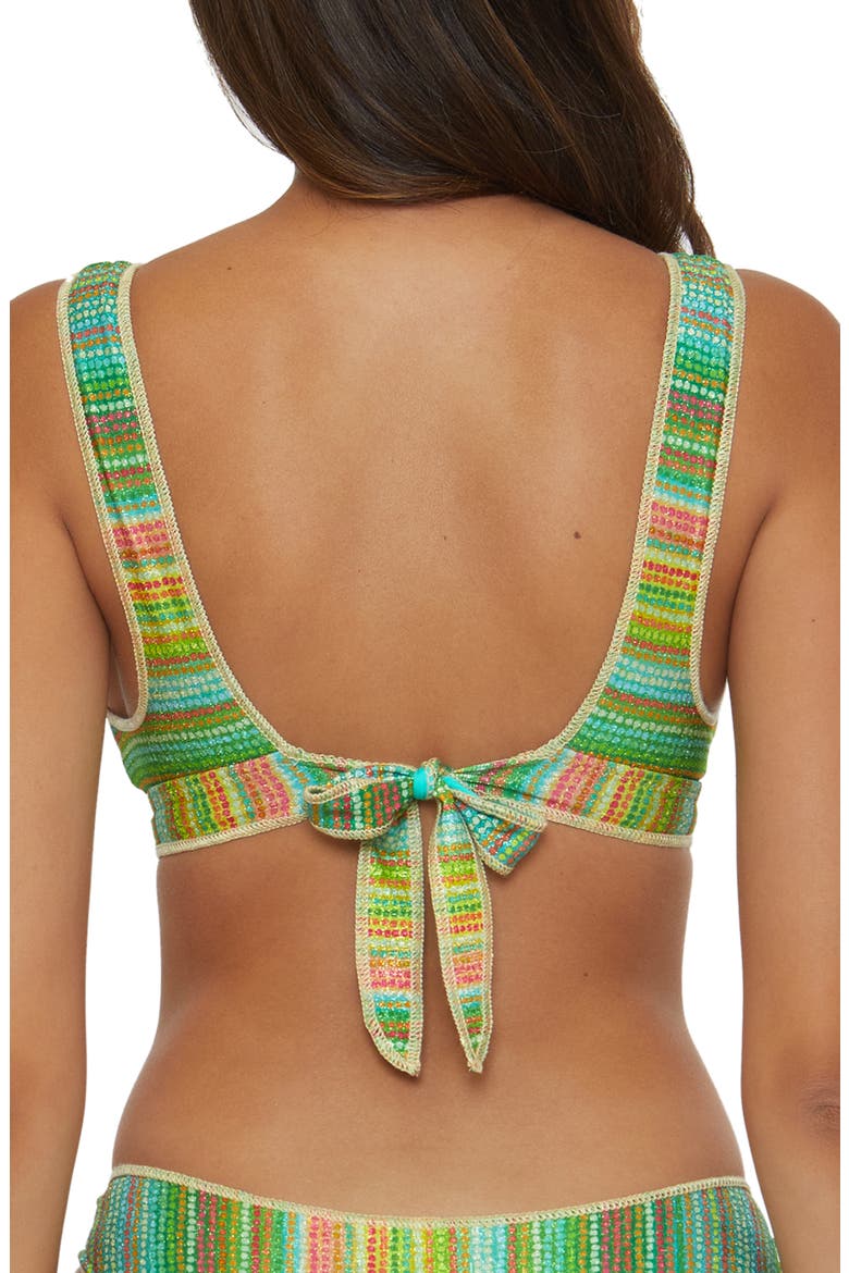 Rainbow Sunset Metallic Stripe Bikini Top, Alternate, color, BERMUDA MULTI