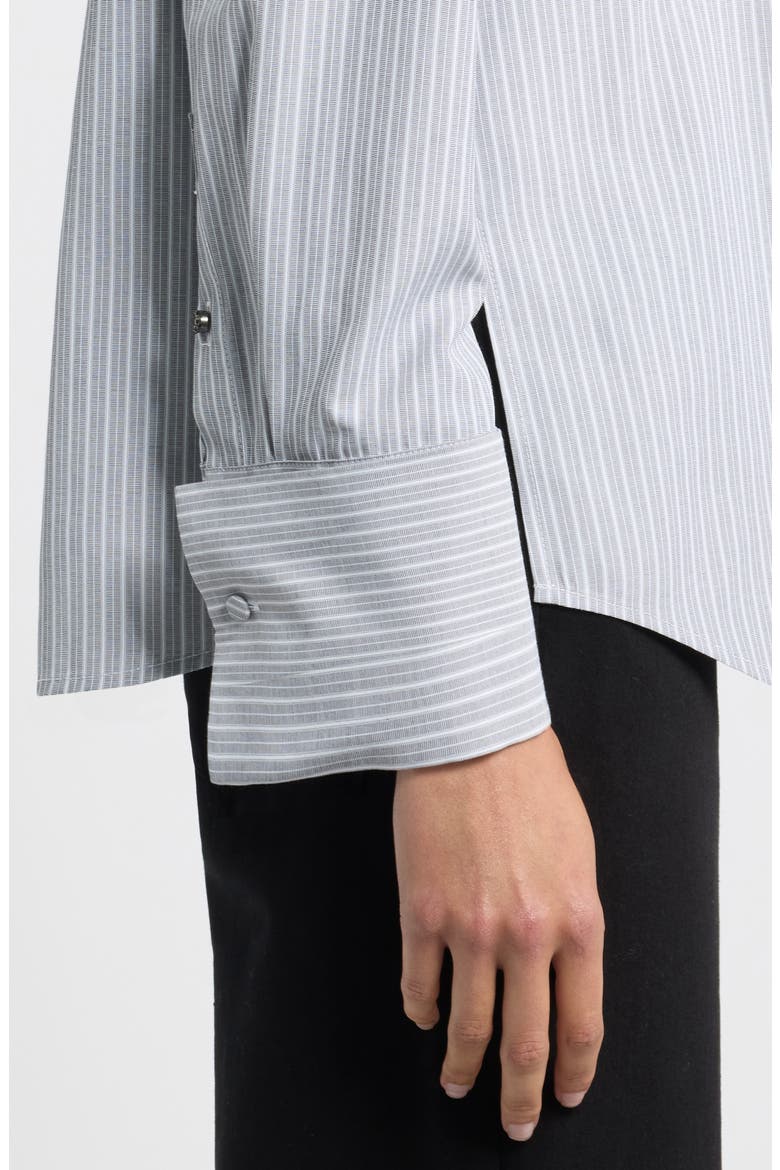Tanner Striped Bib Front Shirt, Alternate, color, BLACK/ WHITE