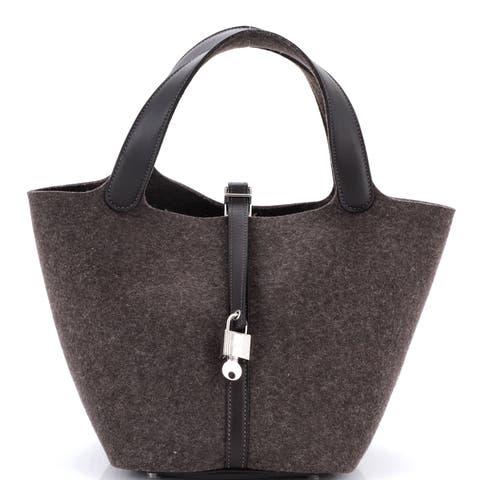 Picotin Lock Bag Felt with Leather MM
