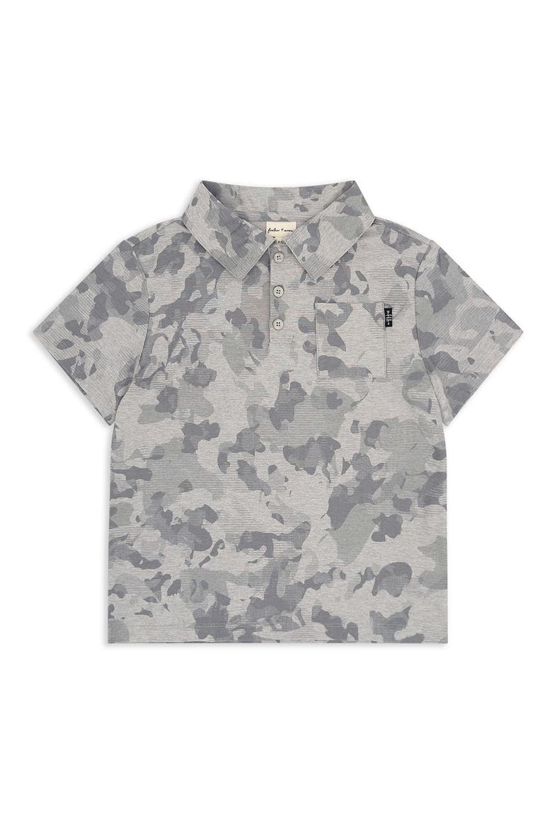 Kids' Feel Good Tech Camo Performance Polo, Main, color, HEATHER GREY