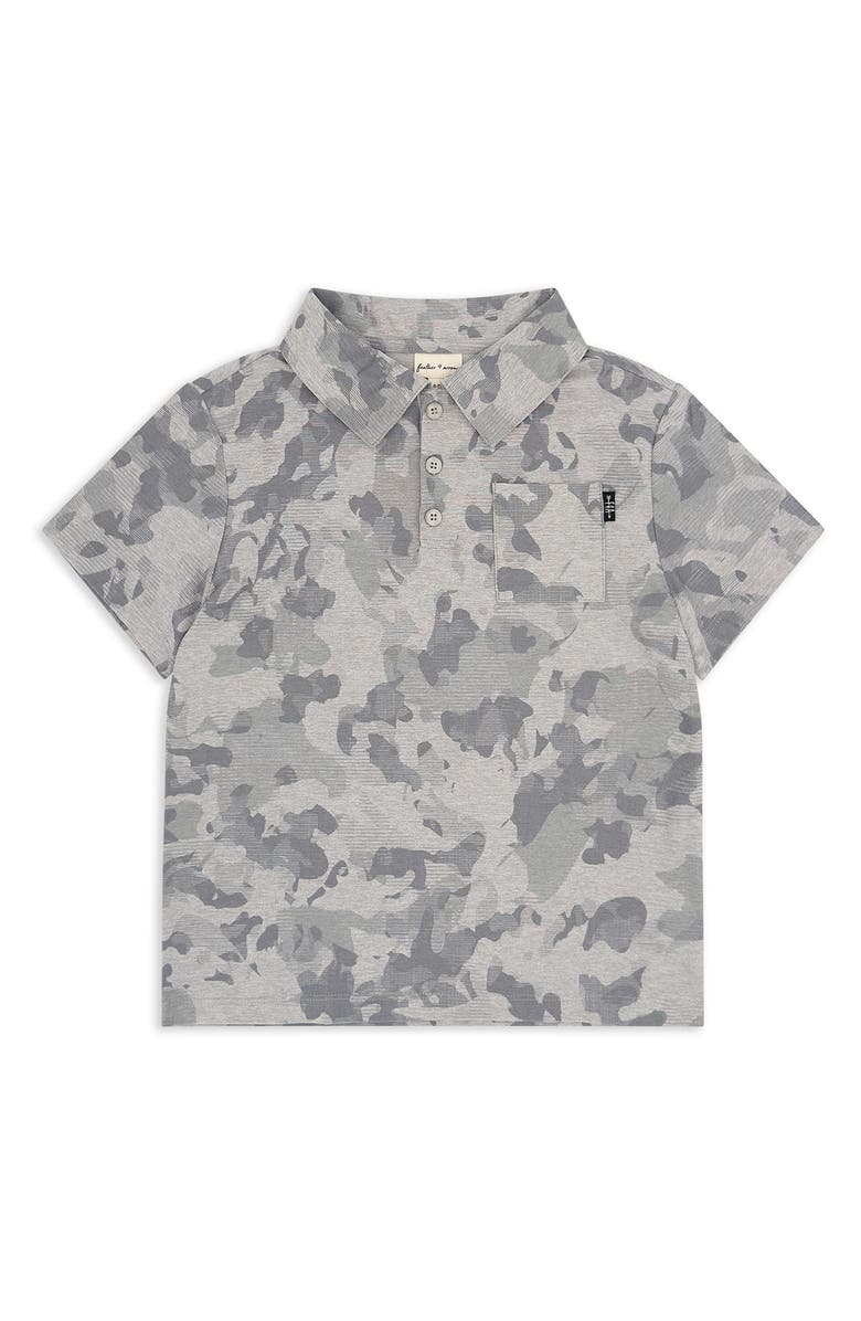 Feather 4 Arrow Kids' Feel Good Tech Camo Performance Polo, Main, color, Heather Grey