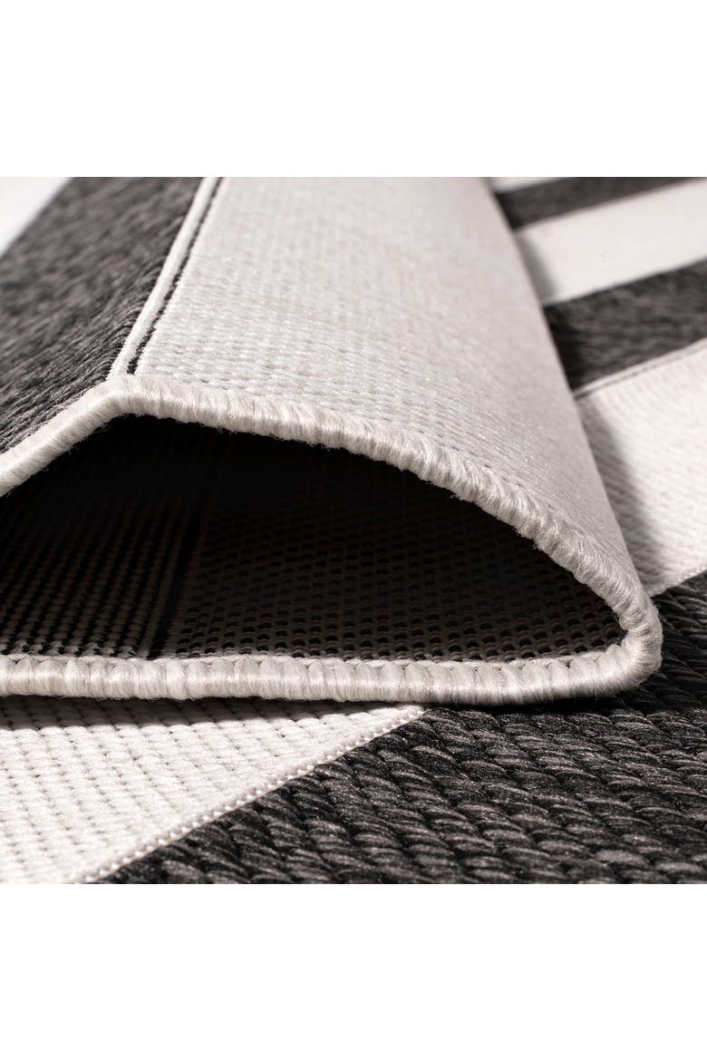 Aveiro Wide Stripe Octagon Indoor/Outdoor Area Rug, Alternate, color, Black/Cream