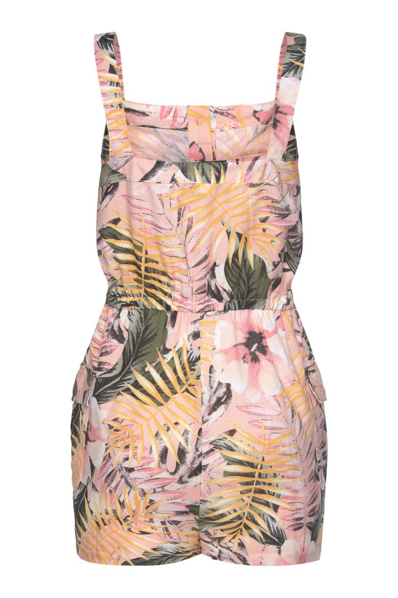 Patterned Button Detail Romper, Alternate, color, Multi Print