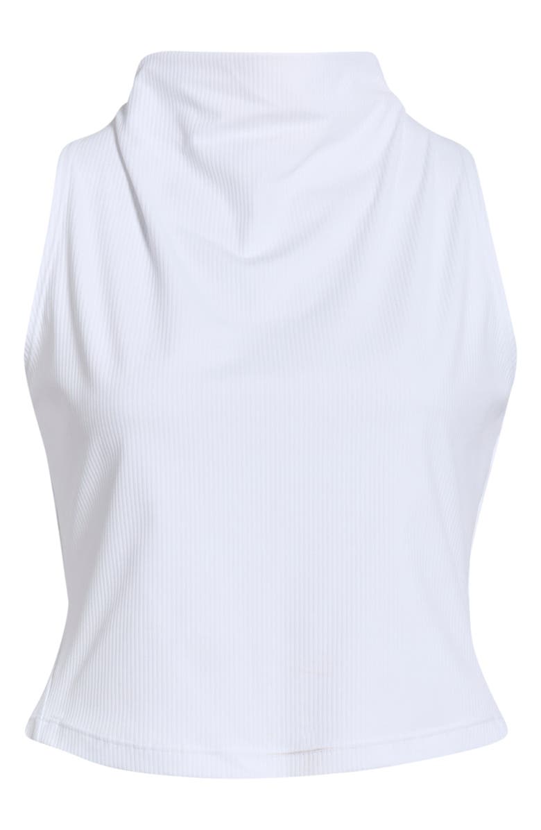 MPG Rib Funnel Neck Sleeveless Top, Alternate, color, Brilliant White