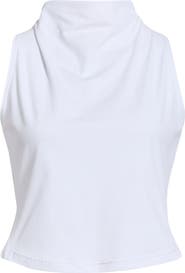 MPG Rib Funnel Neck Sleeveless Top
