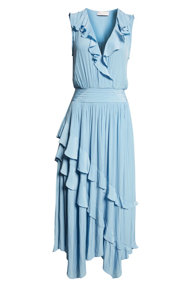 Hadlee Ruffle Detail Sleeveless Dress, Alternate, color, BLUE QUARTZ