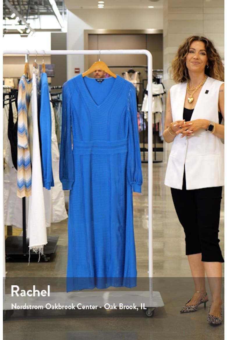 Open Stitch Long Sleeve Sweater Dress video