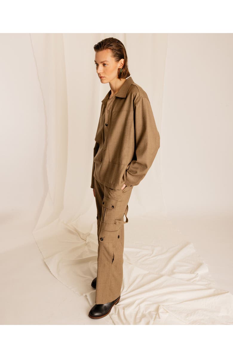 Fortela Fuego Wool Fresco Overshirt, Alternate, color, Beige