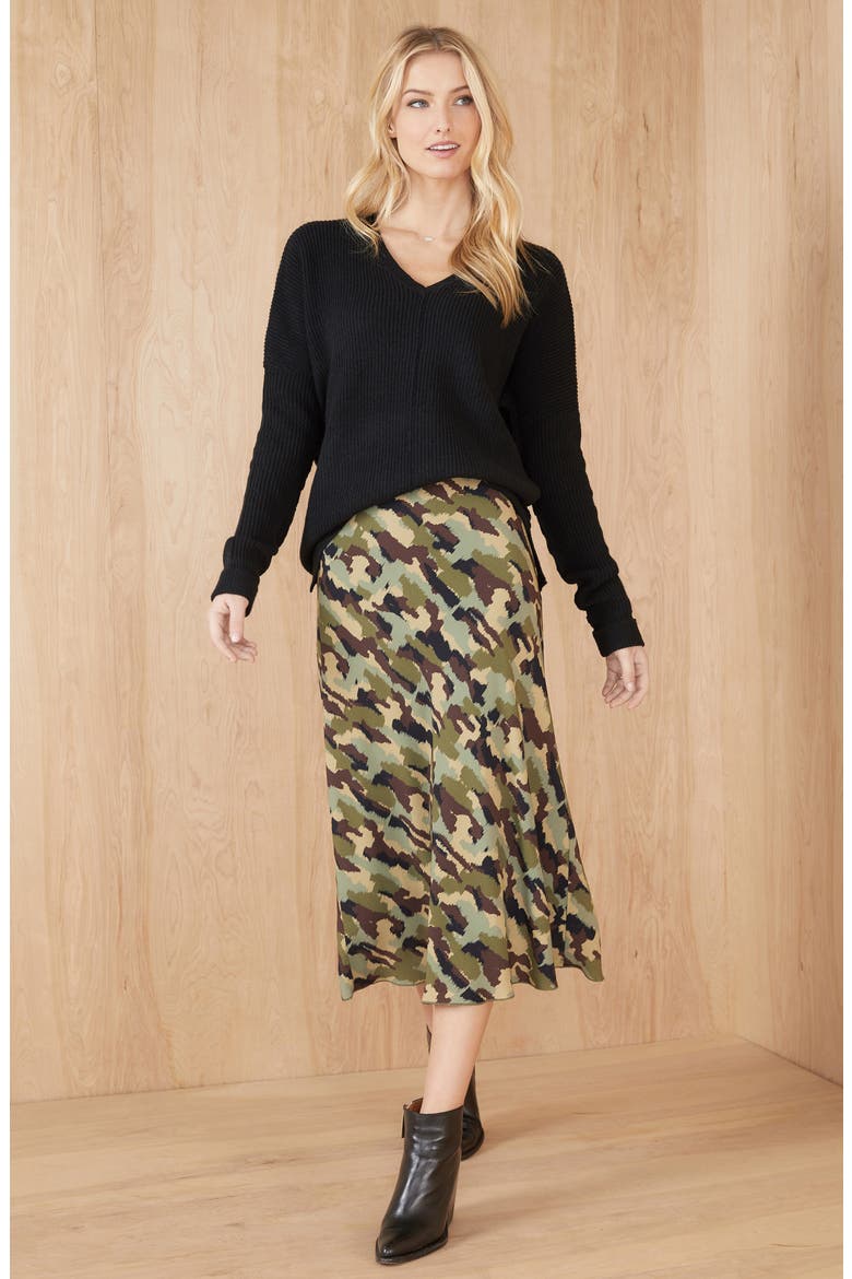 Print Bias Cut Midi Skirt, Alternate, color, PRINT