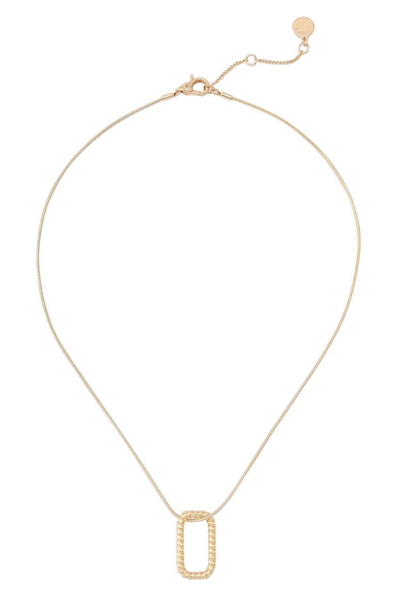 Rope Hexagonal Pendant Necklace, Alternate, color, GOLD