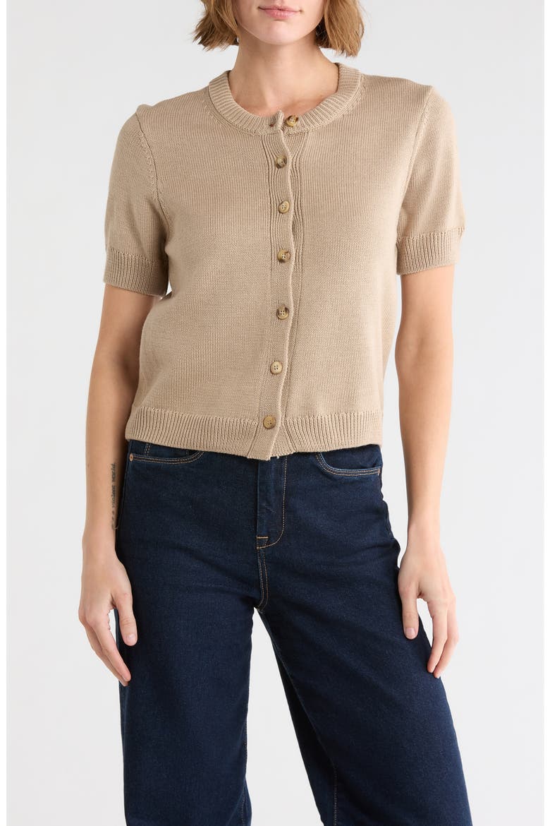 Button Front Cardigan, Main, color, OATMEAL
