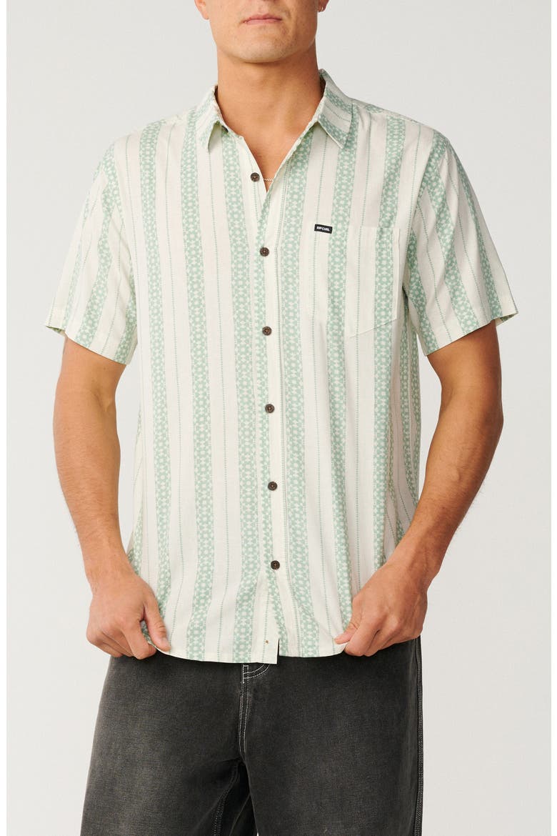 Sessions Short Sleeve Button-Up Shirt, Main, color, BONE/ ALOE