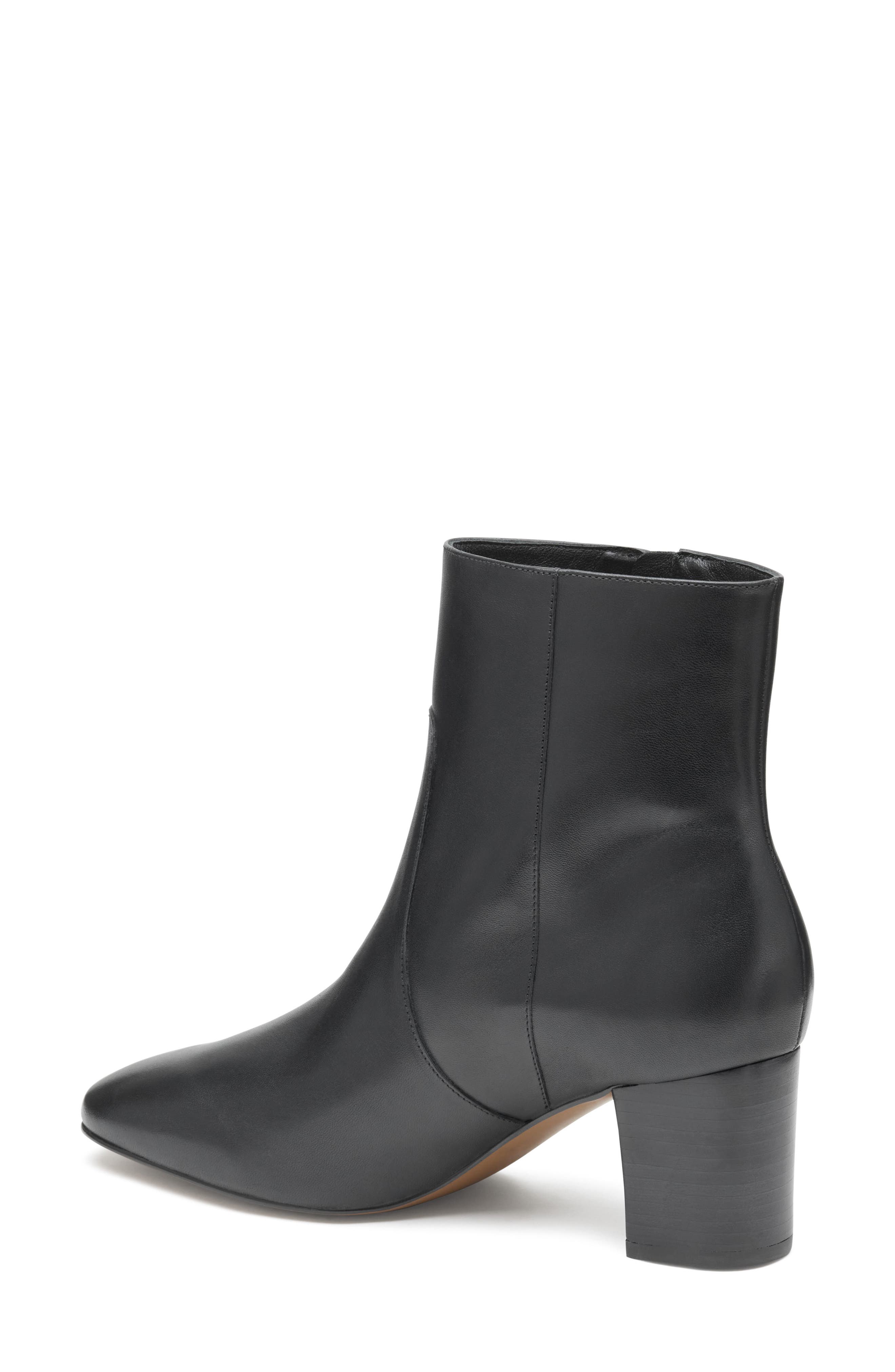 Johnston & Murphy Eleanor Block Heel Bootie, Alternate, color, Black Calfskin