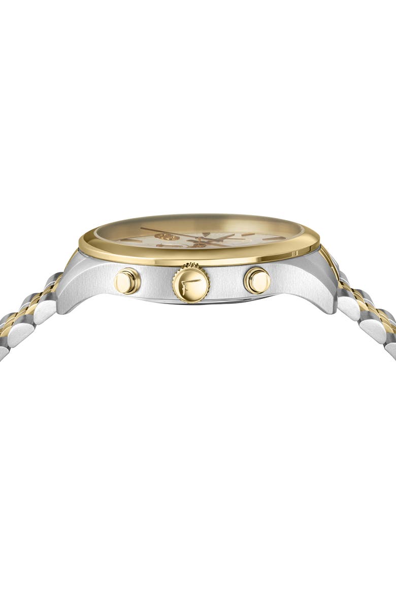 FERRAGAMO Duo Chronograph Two-Tone Bracelet Watch, 42mm, Alternate, color, White/ Two Tone
