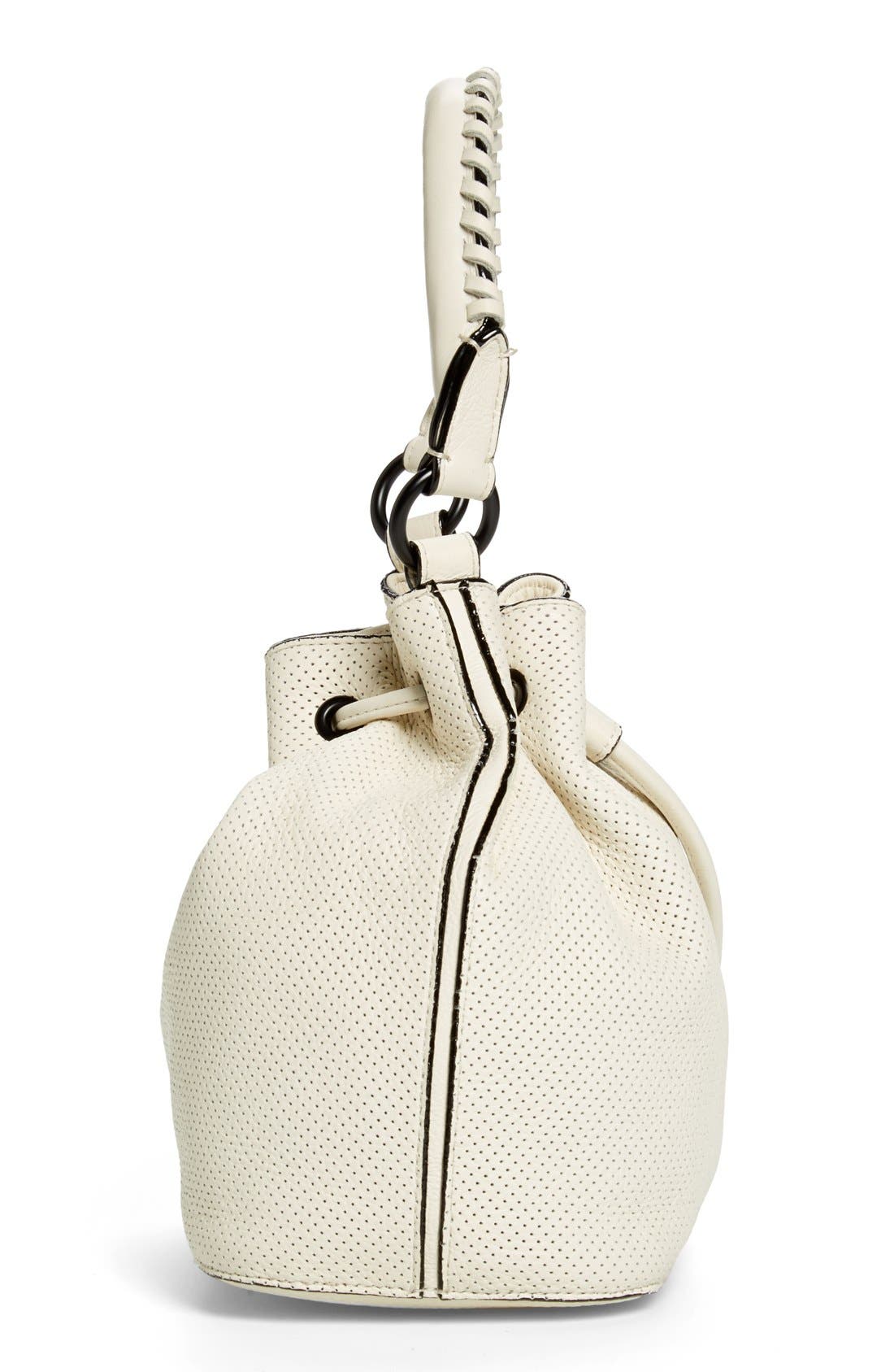 'Gigi Bon Bon' Leather Bucket Bag, Alternate, color, LINEN