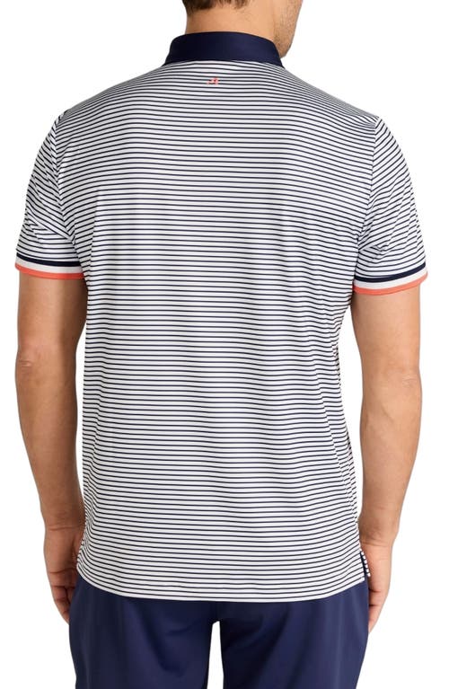Redvanly Poireir Stripe Performance Golf Polo In Blue