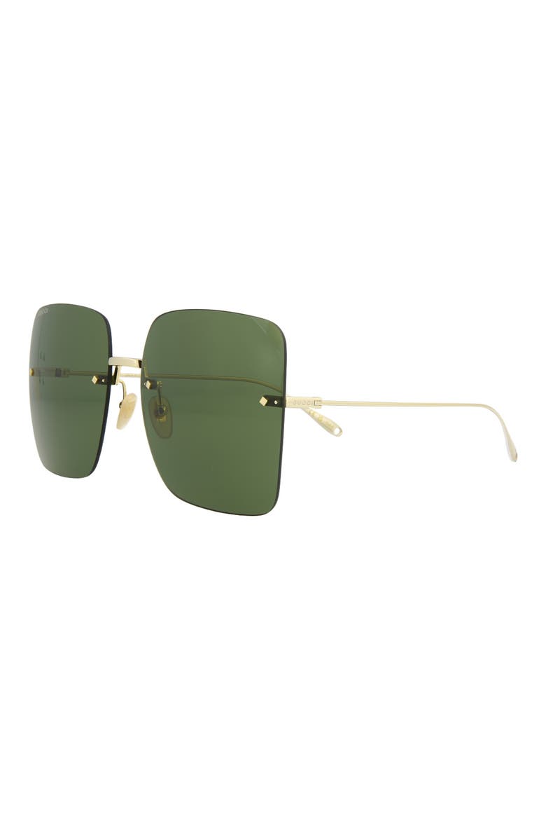 62mm Oversize Square Sunglasses, Alternate, color, GOLD GOLD GREEN