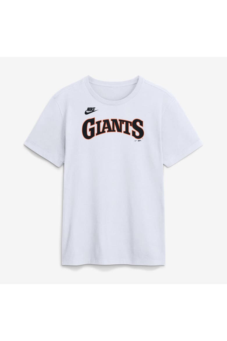 Men's Nike White San Francisco Giants Cooperstown Collection Wordmark T-Shirt, Main, color, White