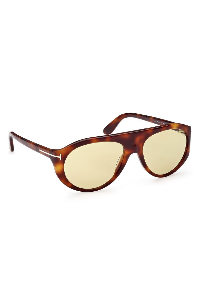 TOM FORD Rex-02 57mm Aviator Sunglasses, Alternate, color, Blonde Havana / Brown