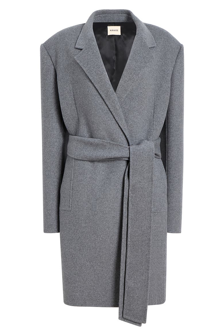 Annly Wool Wrap Coat, Alternate, color, GREY MELANGE